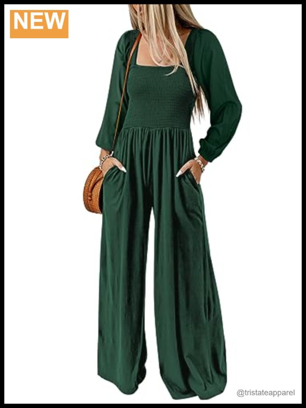 Happy Sailed Women's Long Sleeve Jumpsuit Loose Fit Wide Leg Romper with